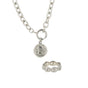 Zilveren sieraden set - ketting met muntje