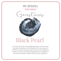 Gouden bedelsarmband met Zwarte Parel - Mysterieus - My Bendel