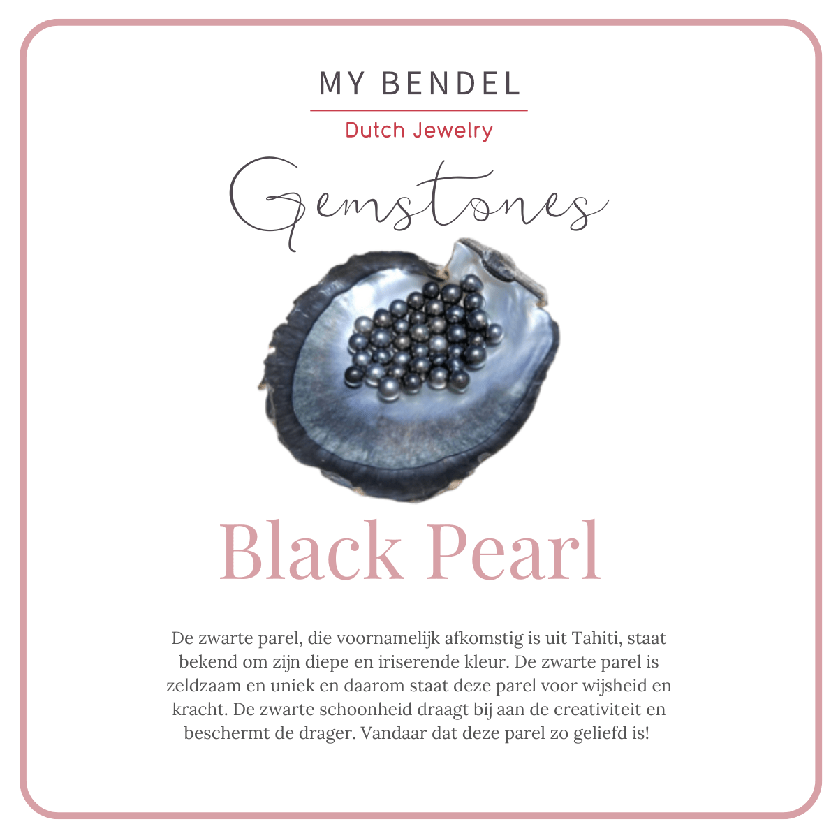 Gouden bedelsarmband met Zwarte Parel - Mysterieus - My Bendel