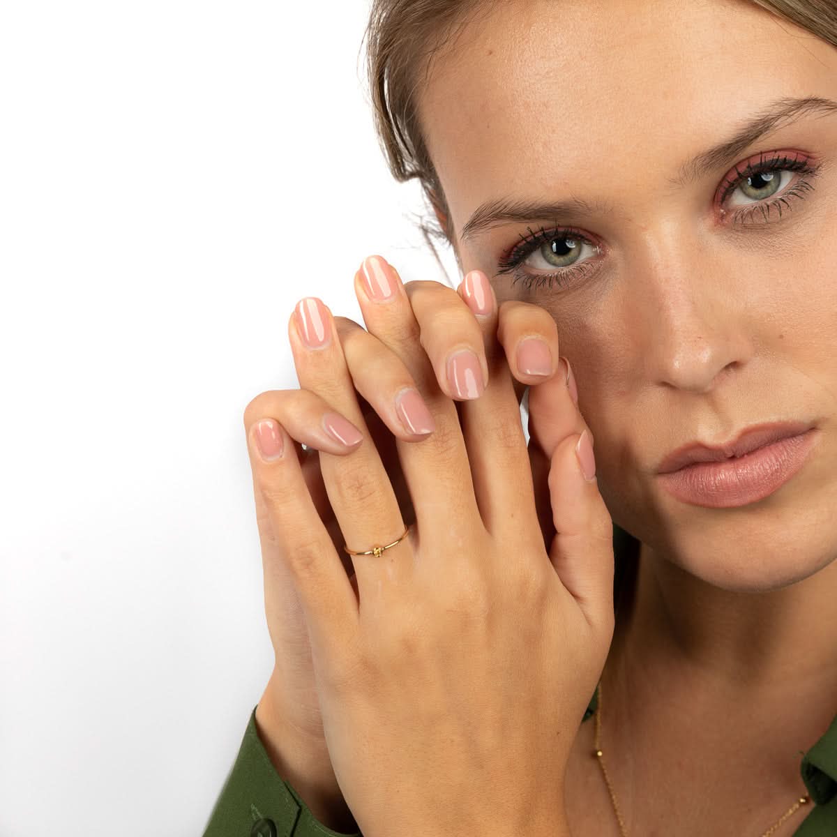 Aanschuifring goud met gele glassteen - Stainless steel minimalistisch - My Bendel