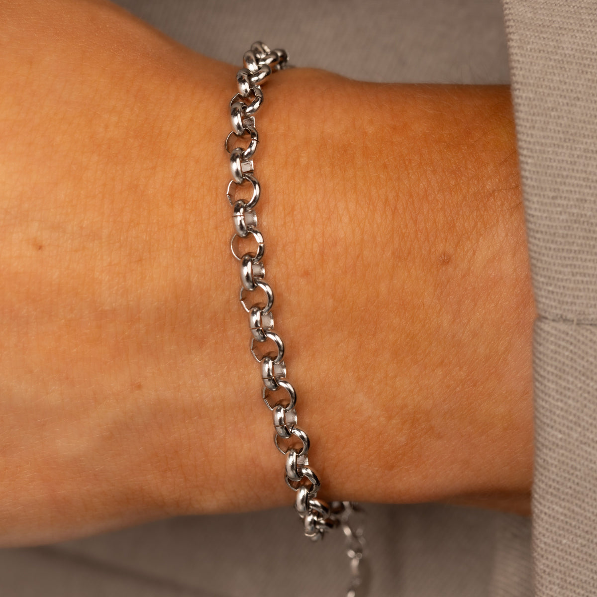 Gliederarmband • 17 cm • Silber