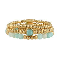 Amazonite Gemstone Bracelets Set - Protection