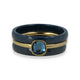 Blauw keramiek ringenset - gouden zirkonia - chique uitstraling - My Bendel