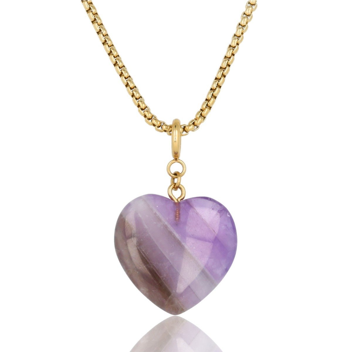 Box ketting 80cm met Amethyst Hart - My Bendel