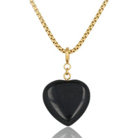 Box ketting 80cm met Onyx Hart