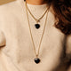 Box ketting 80cm met Onyx Hart - My Bendel