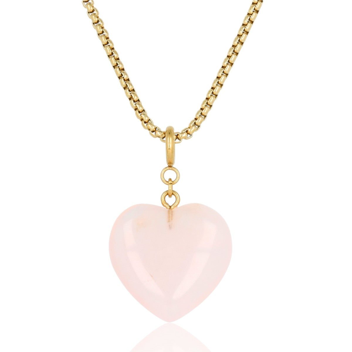 Box ketting 80cm met Rose Quartz Hart - My Bendel