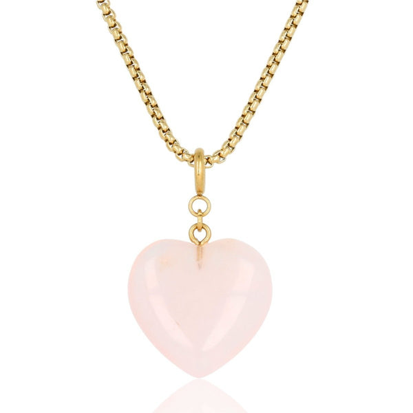 Box ketting 80cm met Rose Quartz Hart - My Bendel