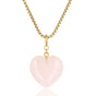 Box ketting 80cm met Rose Quartz Hart - My Bendel