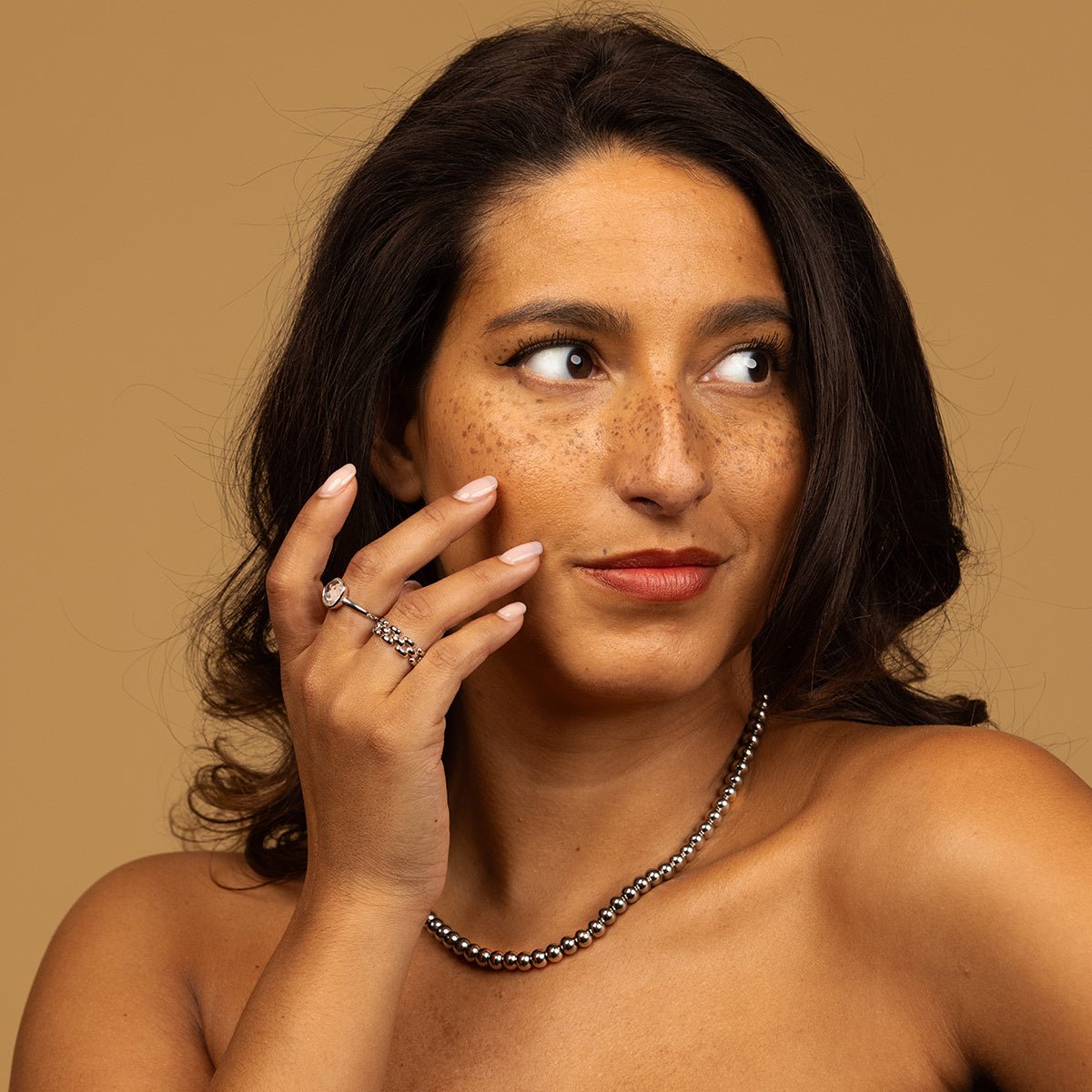 Brede gevlochten edelstalen damesring - Elegant zilver - My Bendel