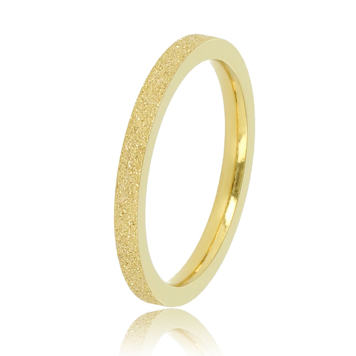 Brede gouden stardust aanschuifring - ideaal voor setjes - My Bendel