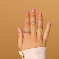 Brede zilveren stardust aanschuifring - My Bendel - My Bendel