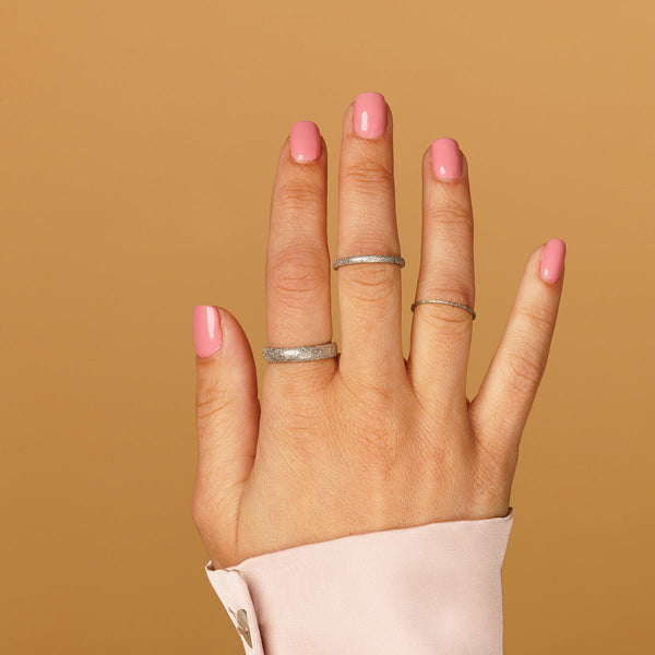 Brede zilveren stardust aanschuifring - My Bendel - My Bendel