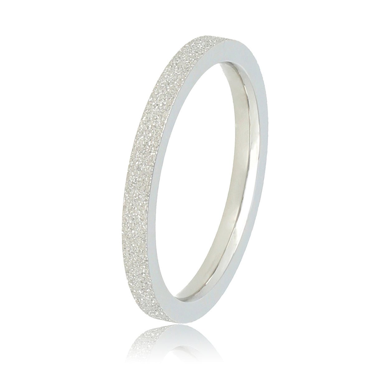 Brede zilveren stardust aanschuifring - My Bendel - My Bendel