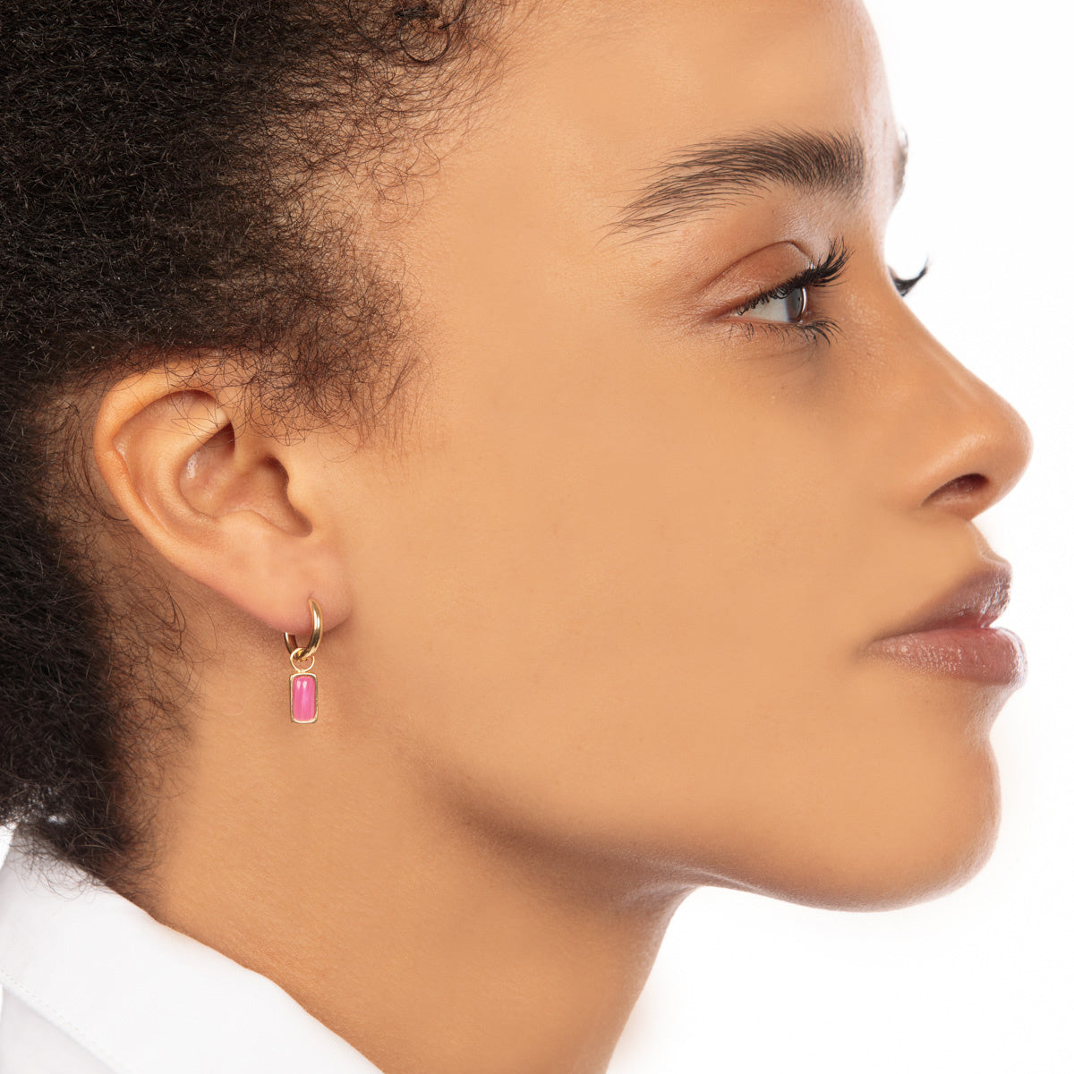 Elegant Gold Earrings with Rose Stripe Agate Pendant