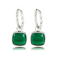 Zilveren Oorring met Majestueuze Green Agate 38mm