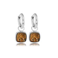 Klassieke Zilveren Oorring met Picture Jasper Hanger