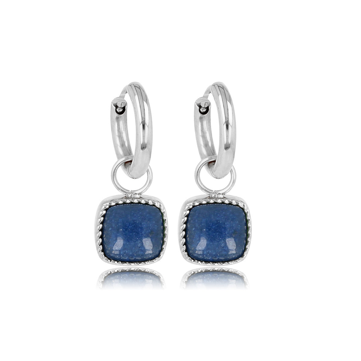 Silberne Ohrringe mit blauer Aventurin Eleganz