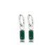 Elegante zilveren oorring met Green Agate hanger
