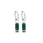 Elegante zilveren oorring met Green Agate hanger
