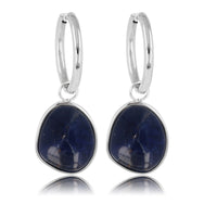 Zilveren Oorringen met Sodalite edelsteen