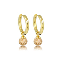 Radiant Golden Earrings with Picture Jasper Bead