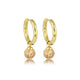 Radiant Golden Earrings with Picture Jasper Bead