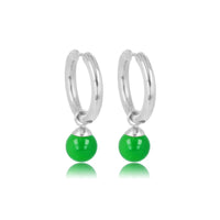 Green Agate Silver Earrings: Natural Elegance