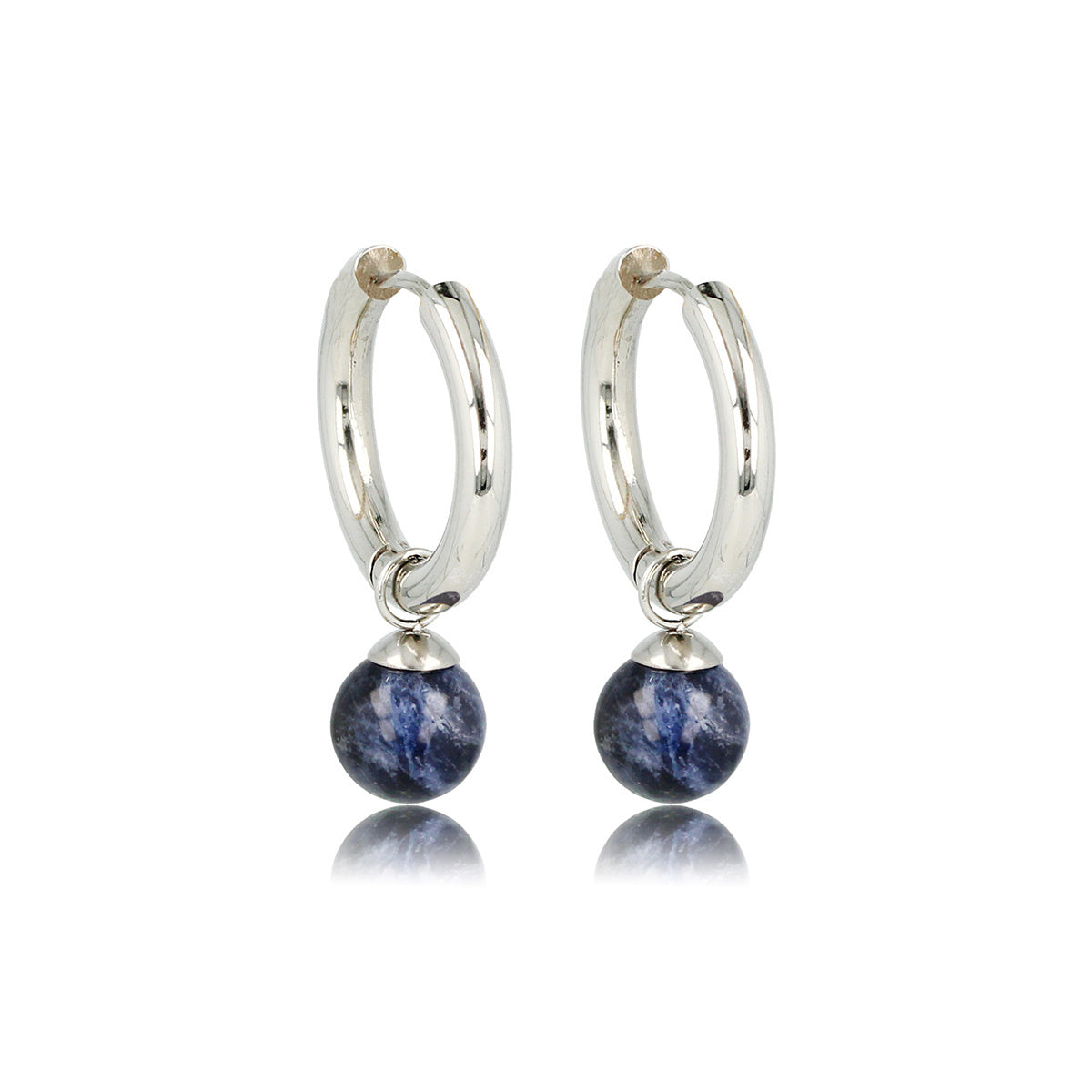 Sodalith Silberohrringe: Eleganz in Blau