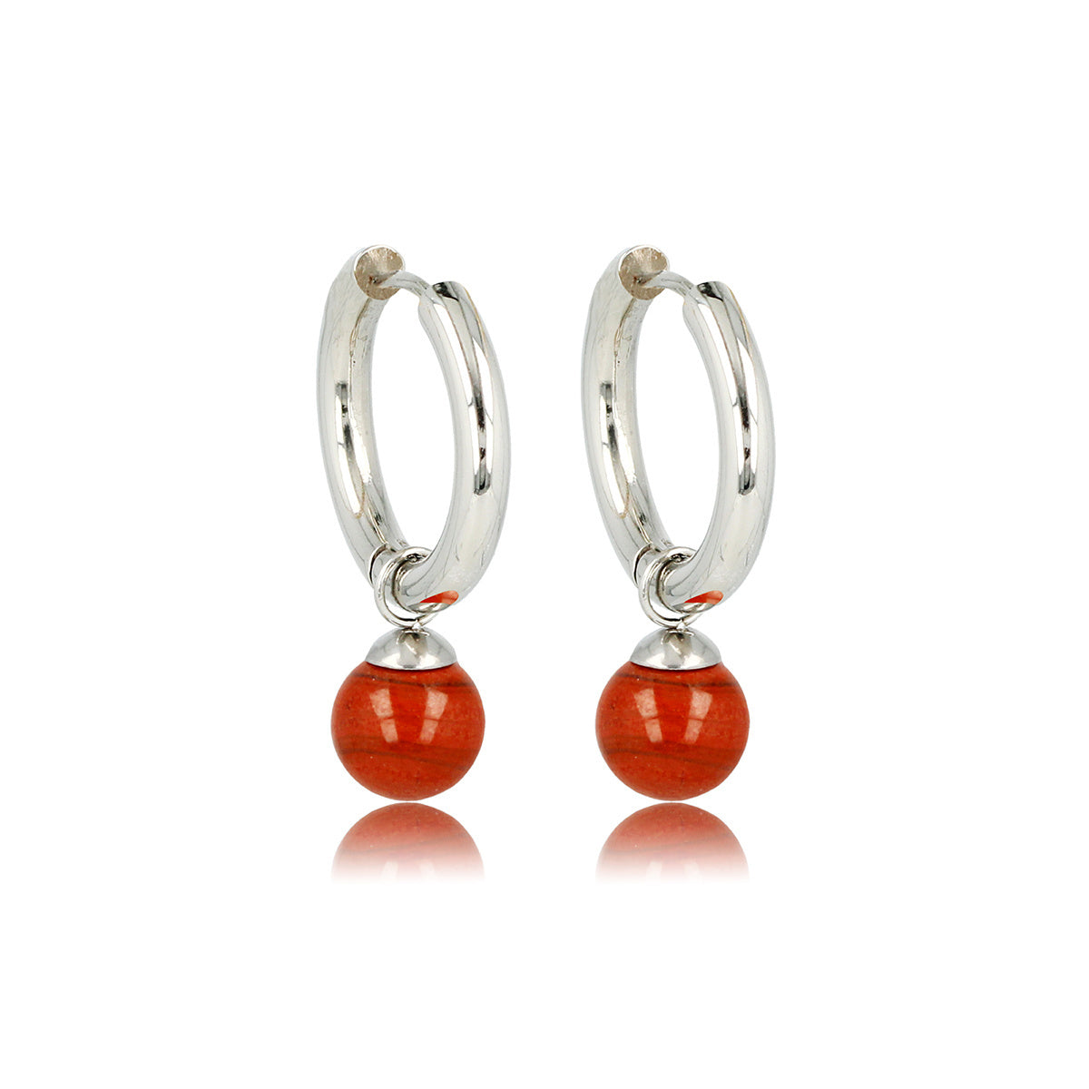 Red Aventurine Silver Earrings: Natural Elegance