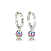 Silver Earrings with Mystical Black Pearl