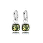 Elegante Zilveren Oorringen met Groene Glassteen