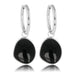 Onyx Elegantie: Zilveren Oorbellen met Stijlvolle Hanger
