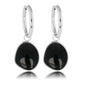 Onyx Elegantie: Zilveren Oorbellen met Stijlvolle Hanger