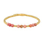 Bracelet with Faceted Gemstone Beads • Rhodonite