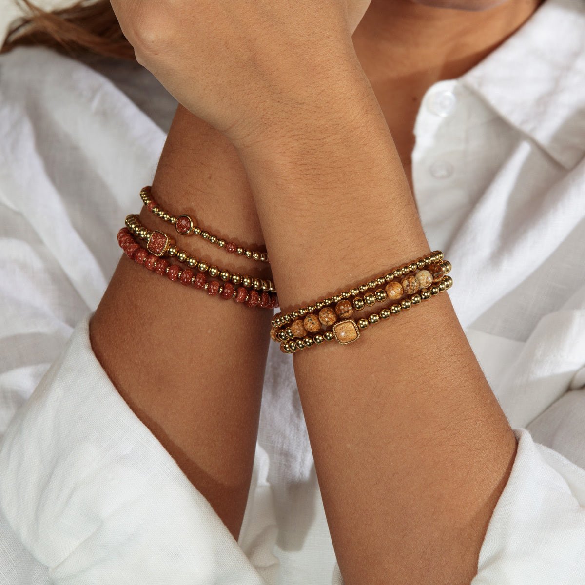 Damesarmband met Gold Sandstone edelstenen - My Bendel