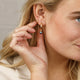 Golden Earrings with Mystical Black Pearl