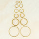Classic smooth gold earring of 18x2 mm