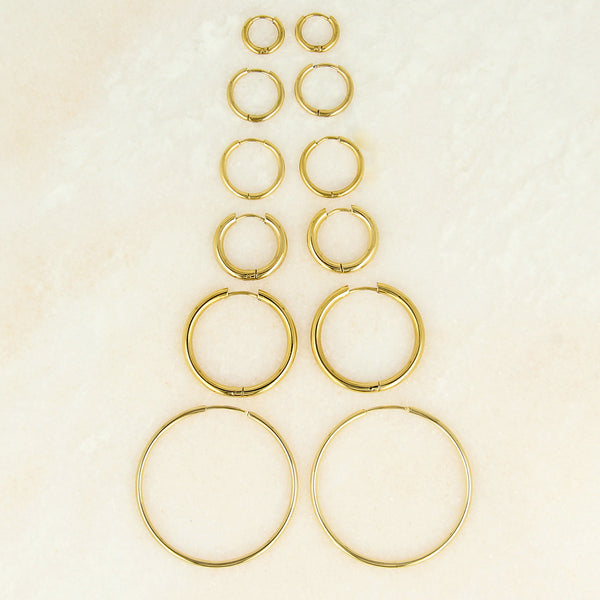 Stralende Gouden Cirkel Oorring 40mm