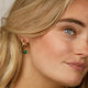 Radiant Golden Earrings with Green Agate Touch