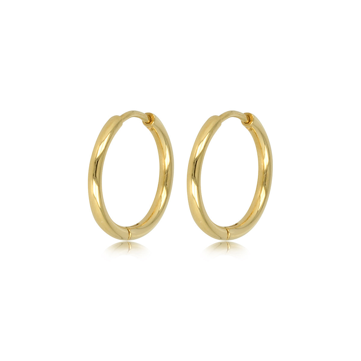 Elegante goldene Ohrringe 16mm: zeitlose Schönheit
