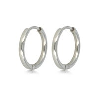 Classic smooth silver earring of 18x2 mm