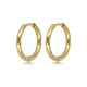 Classic smooth gold earring of 18x2 mm