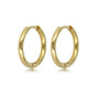Classic smooth gold earring of 18x2 mm