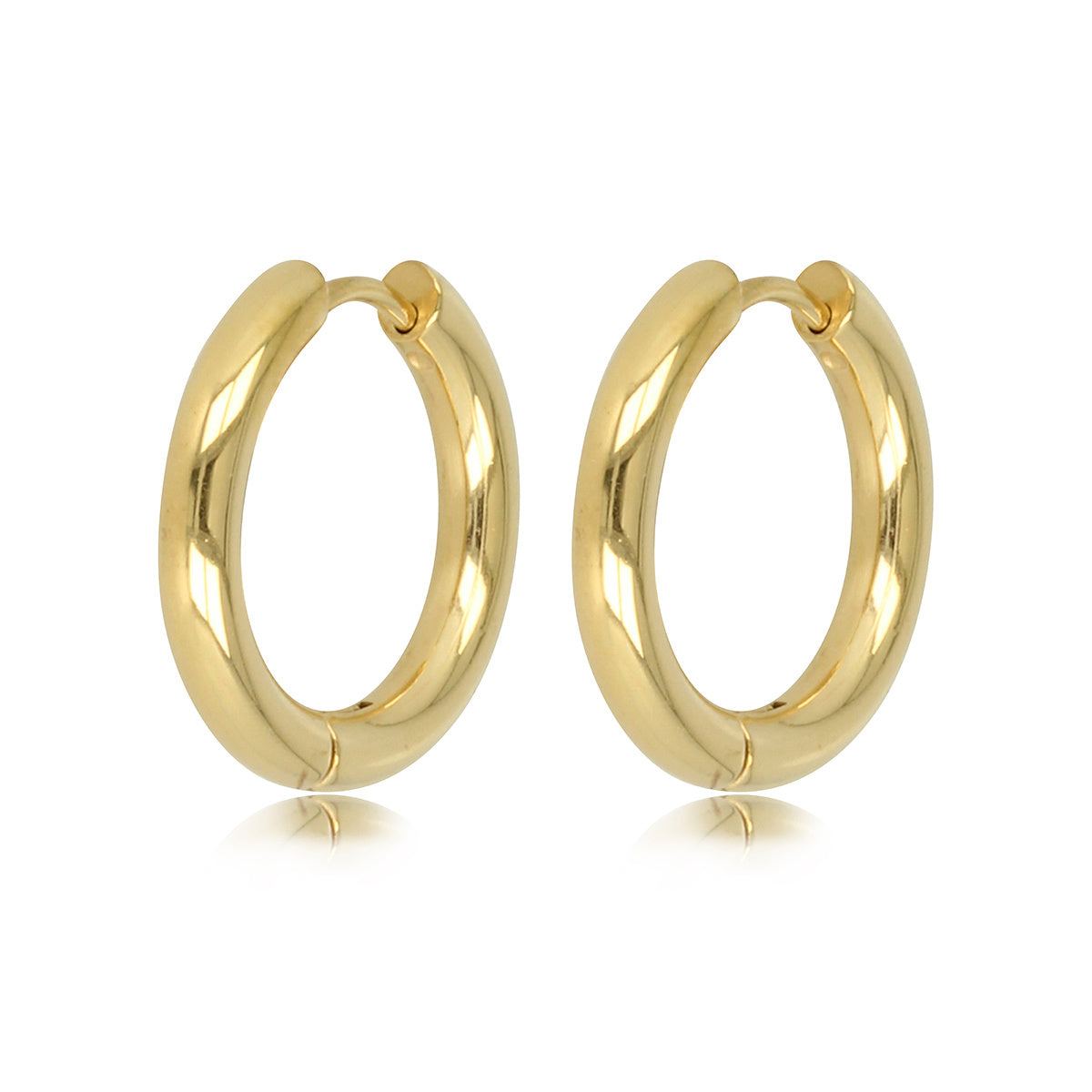 Klassischer glatter goldener Ohrring von 20x3 mm