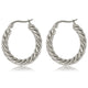 Elegant Twisted Silver Earring 25x3 mm