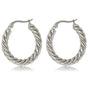Elegant Twisted Silver Earring 25x3 mm