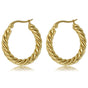 Elegant Twisted Gold Earring 25x3 mm