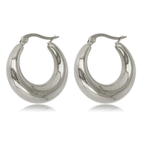 Elegant Silver & Stainless Steel Earring 23x7 mm