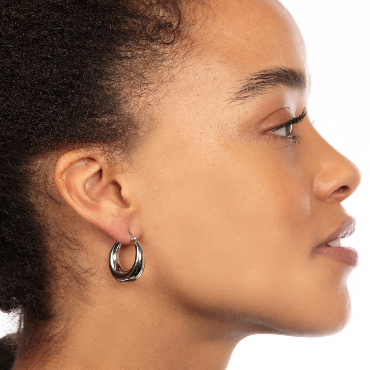Elegant Silver & Stainless Steel Earring 23x7 mm